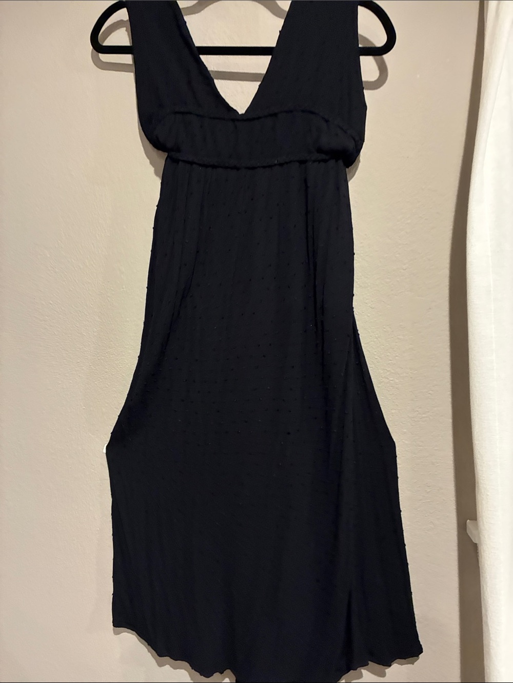 Final Touch Black Midi V-Neck Dress
